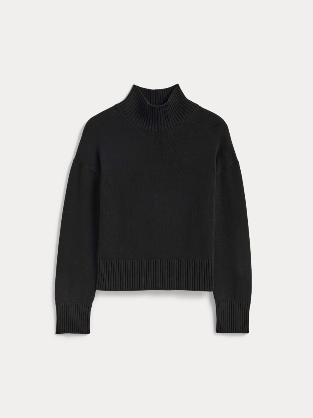 Commense, Black Funnel Neck Women's Sweater, Black, XL - Picture 4 of 8